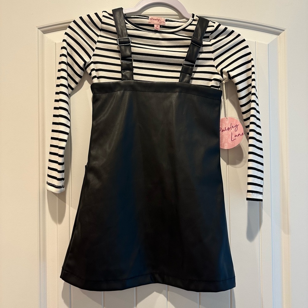 Chic Black Striped Kids Dress